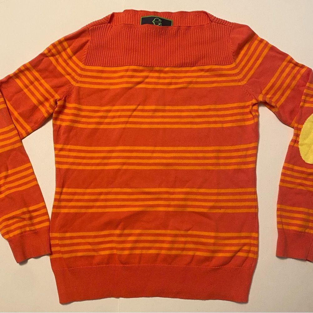 C. Wonder Striped Orange Coral Sweater Medium